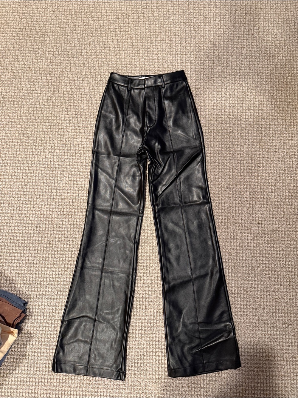 boa Black Faux Leather Trousers - XS